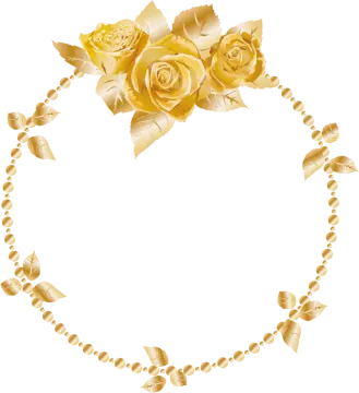 a frame with yellow roses and leaves