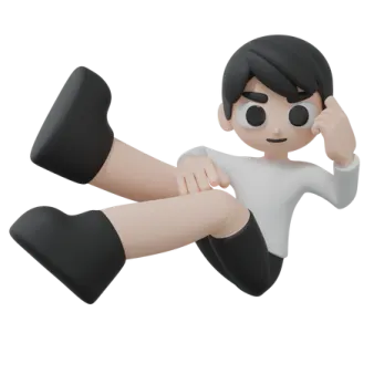 a cartoon character sitting on the ground
