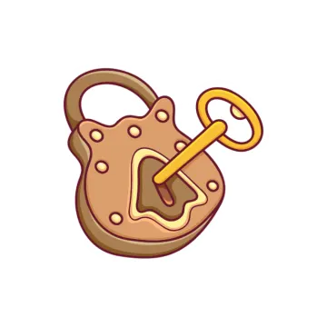 a cartoon character with a key in his hand