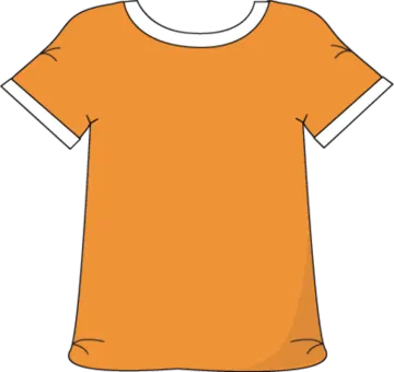 an orange t - shirt on a white background