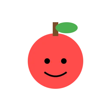 an apple with a smiley face on it
