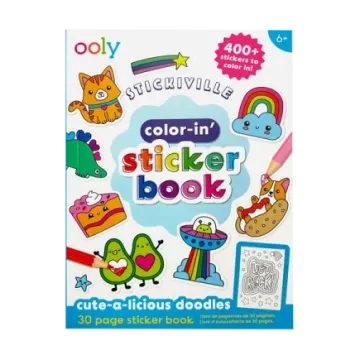 a picture of a sticker book with stickers on it