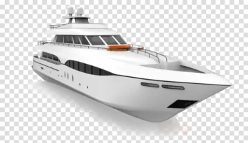a white yacht on a transparent background