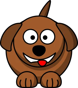 a brown dog with its tongue sticking out