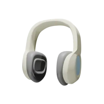 a pair of headphones on white background