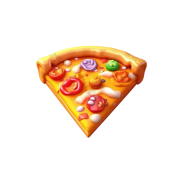 a slice of pizza with different toppings on it