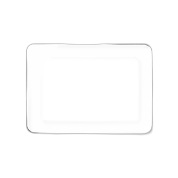 a rectangular glass plate with a white background