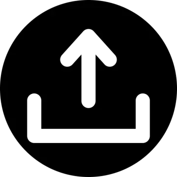 a black and white icon of an arrow