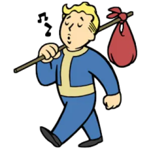 a cartoon of a man carrying a bag