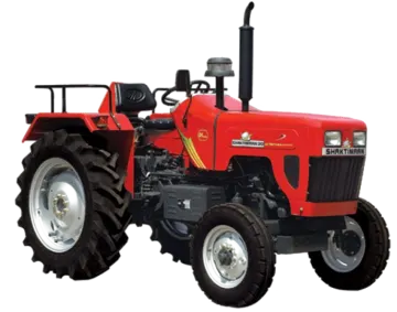 a red tractor on a white background
