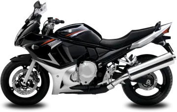 a black and white motorcycle on a white background