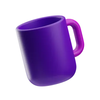 a purple mug on a white background