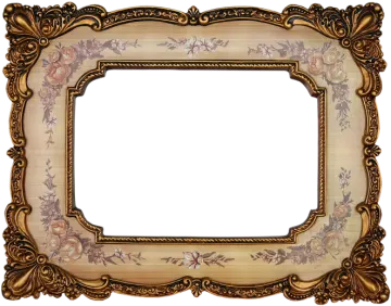 an old wooden frame with a floral pattern