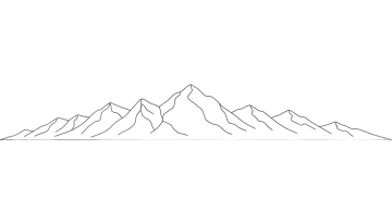 a line drawing of mountains