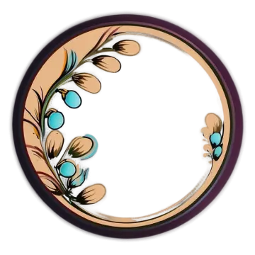 a circular frame with flowers and leaves on it