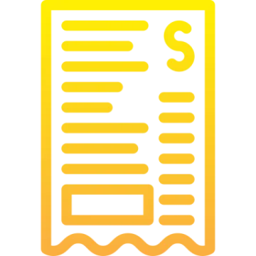 a yellow document with a dollar symbol on it