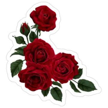 three red roses sticker