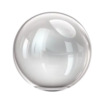 a glass ball on a white background