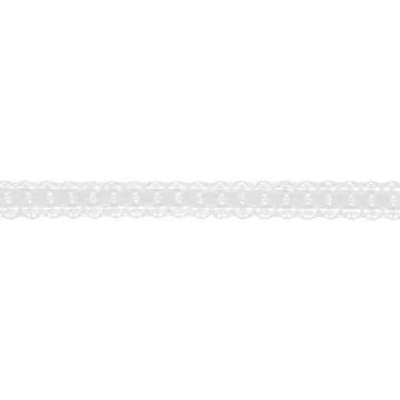 a white lace trim with small flowers on it
