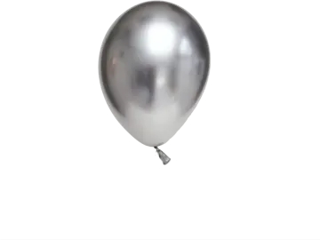 a silver balloon on a white background