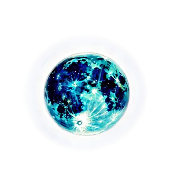 a glass ball with blue and green paint on it