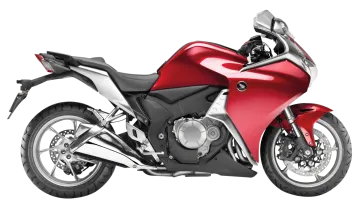 a red motorcycle on a white background