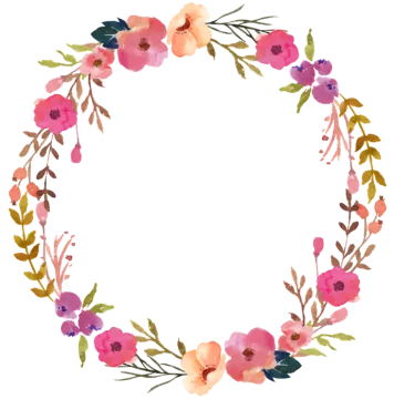 watercolor floral wreath clipart