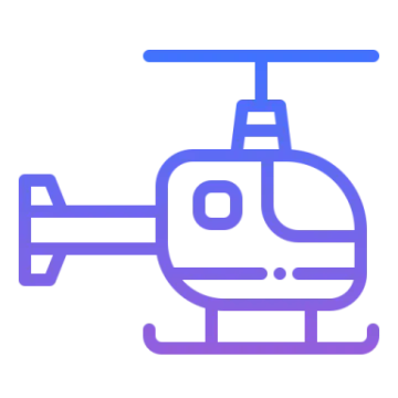 a helicopter icon on a white background