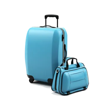 two pieces of luggage on a white background