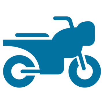 a blue motorcycle on a white background