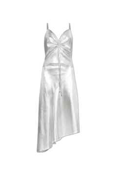 a white dress with a bow at the back