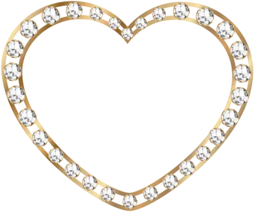 a gold heart with diamonds on it