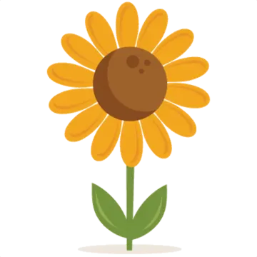 a yellow sunflower with green leaves