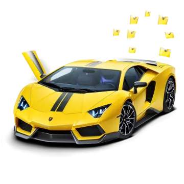 an image of a yellow sports car on a white background
