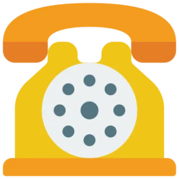 an orange and yellow telephone