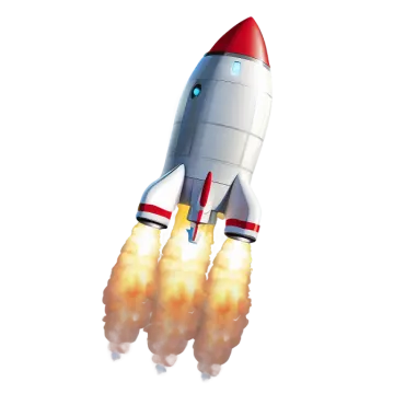 an illustration of a rocket flying through the air