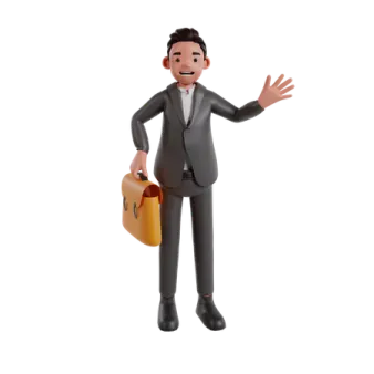 a man wearing a suit and holding a briefcase