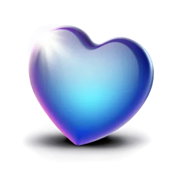a blue and purple heart on a white background