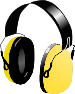 a pair of yellow and black headphones
