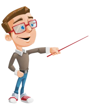 a cartoon character with glasses and a wand