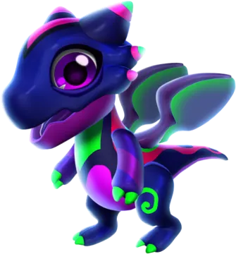 a cute little dragon with purple and green colors