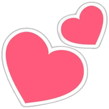 two pink hearts sticker