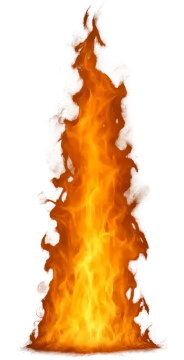 a burning christmas tree on a white background