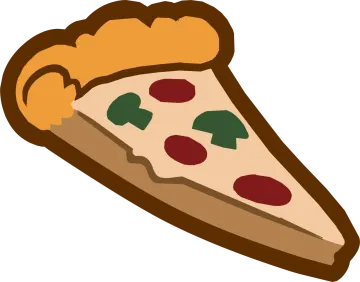 a slice of pizza on a white background