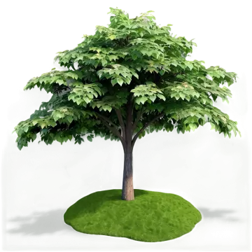 a tree with green leaves on a white background