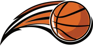 an orange basketball ball with black and white stripes