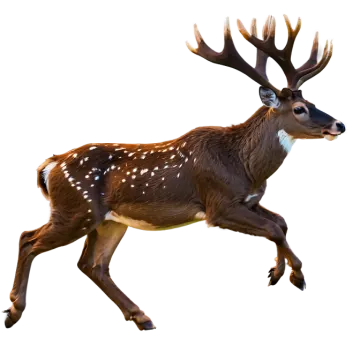 a deer running on a white background