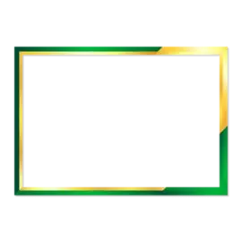 a green and gold frame on a white background
