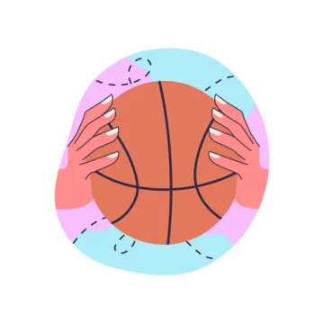 a person holding a basketball ball in their hands