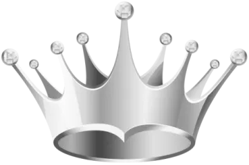a silver crown on a white background